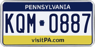 PA license plate KQM0887