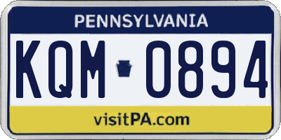 PA license plate KQM0894