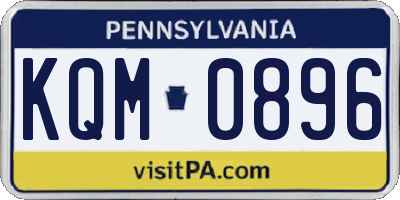 PA license plate KQM0896