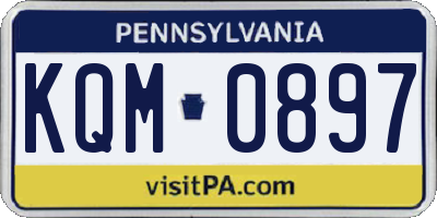 PA license plate KQM0897