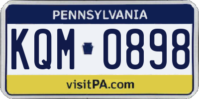 PA license plate KQM0898