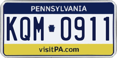 PA license plate KQM0911