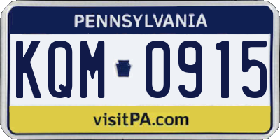 PA license plate KQM0915