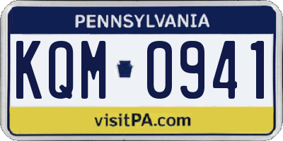 PA license plate KQM0941
