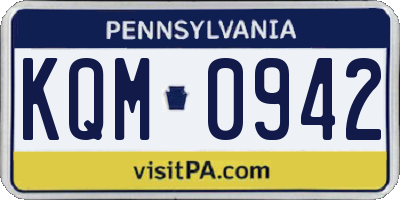 PA license plate KQM0942