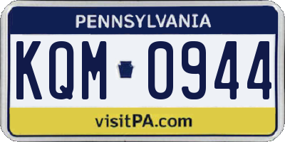 PA license plate KQM0944