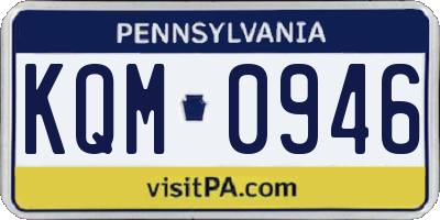 PA license plate KQM0946