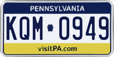 PA license plate KQM0949