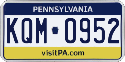 PA license plate KQM0952