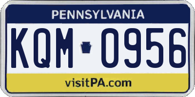 PA license plate KQM0956