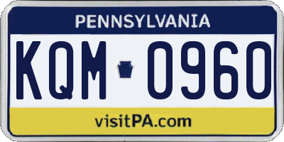 PA license plate KQM0960