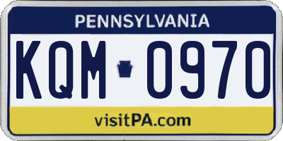 PA license plate KQM0970