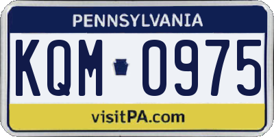 PA license plate KQM0975