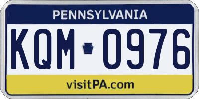 PA license plate KQM0976
