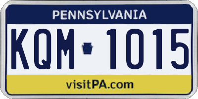 PA license plate KQM1015