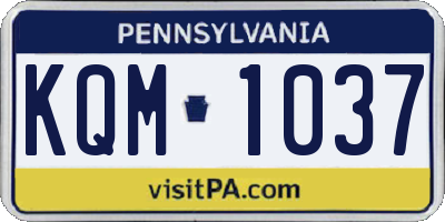 PA license plate KQM1037