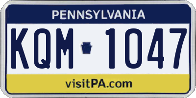 PA license plate KQM1047