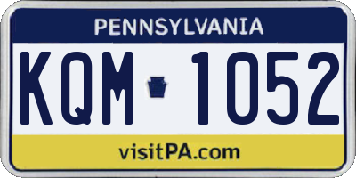 PA license plate KQM1052