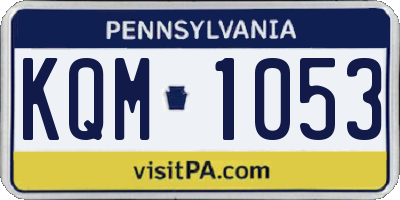 PA license plate KQM1053