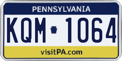 PA license plate KQM1064