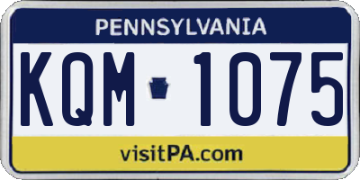 PA license plate KQM1075