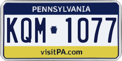PA license plate KQM1077