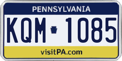 PA license plate KQM1085