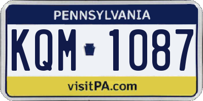 PA license plate KQM1087