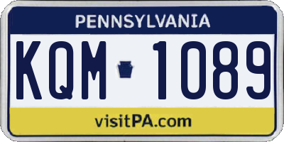 PA license plate KQM1089