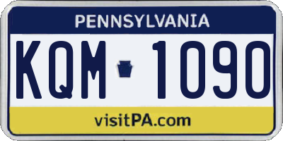 PA license plate KQM1090