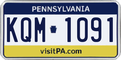 PA license plate KQM1091