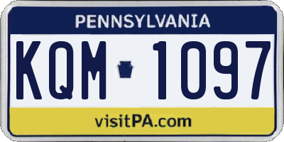 PA license plate KQM1097