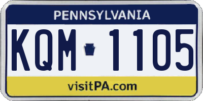 PA license plate KQM1105