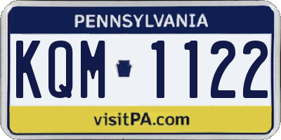 PA license plate KQM1122