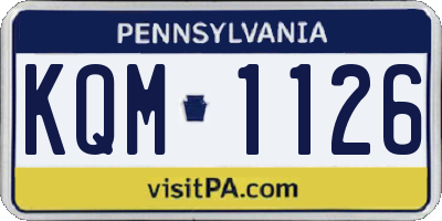 PA license plate KQM1126