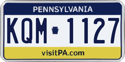 PA license plate KQM1127