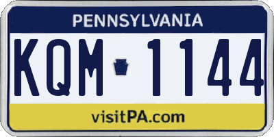 PA license plate KQM1144