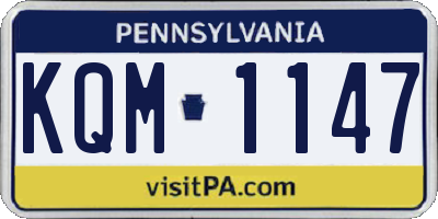 PA license plate KQM1147