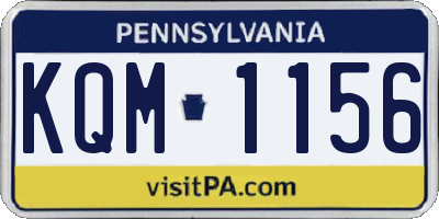 PA license plate KQM1156