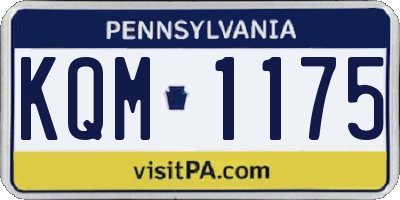PA license plate KQM1175