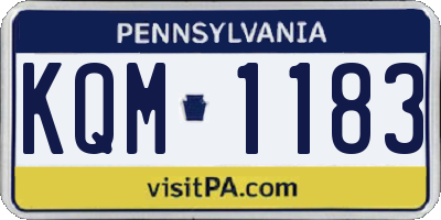 PA license plate KQM1183