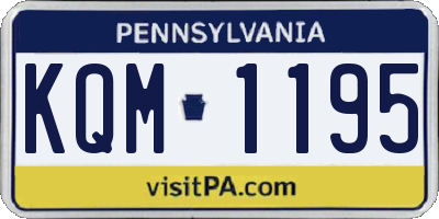 PA license plate KQM1195