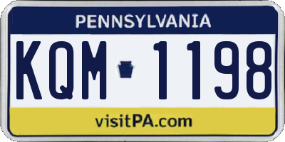 PA license plate KQM1198