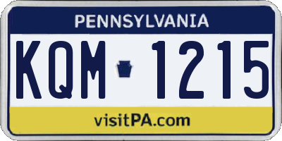 PA license plate KQM1215