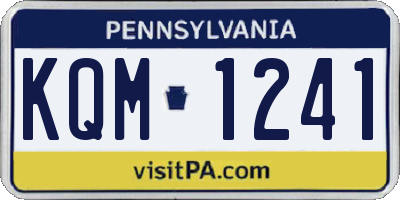 PA license plate KQM1241