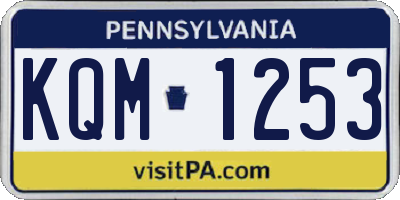 PA license plate KQM1253