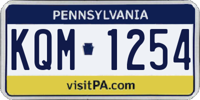 PA license plate KQM1254