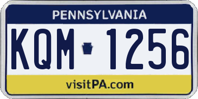 PA license plate KQM1256