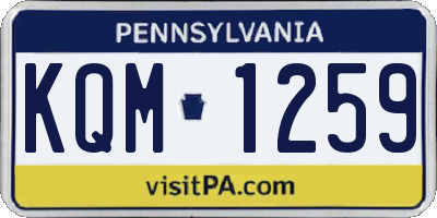 PA license plate KQM1259