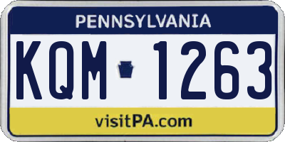 PA license plate KQM1263